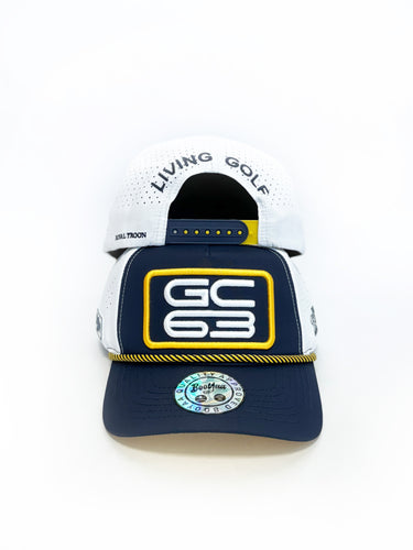 BooYaa Golf Hat - GC63 - THE OPEN (Limited Edition), navy, white and yellow cap, front and back product view