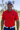 Golfer in the Tiger Red Vintage golf polo and White Classic golf hat, front view