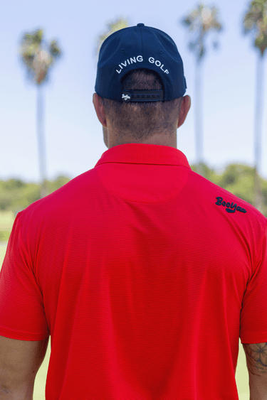 TIGER RED - VINTAGE COLLECTION - BOOYAA GOLF SHIRT, red, upper back logo detail