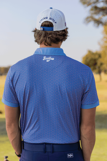 FOWLER - PREMIUM LIFESTYLE COLLECTION 2026 - BOOYAA SHIRT, blue with pink print, full back view