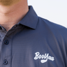 AMERICANO - VINTAGE COLLECTION - BOOYAA GOLF SHIRT, charcoal, collar, placket and chest close-up