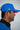 Gators Blue Hat, blue golf hat with orange underbrim, on-model side view