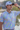 Lulu Golf Polo, multicolor iridescent palm print golf shirt, on-model full front view