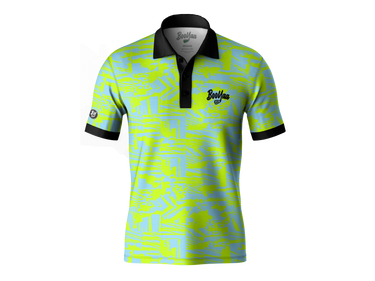 BooYaa Golfer - SWAMP, lime and white golf shirt, straight front product view